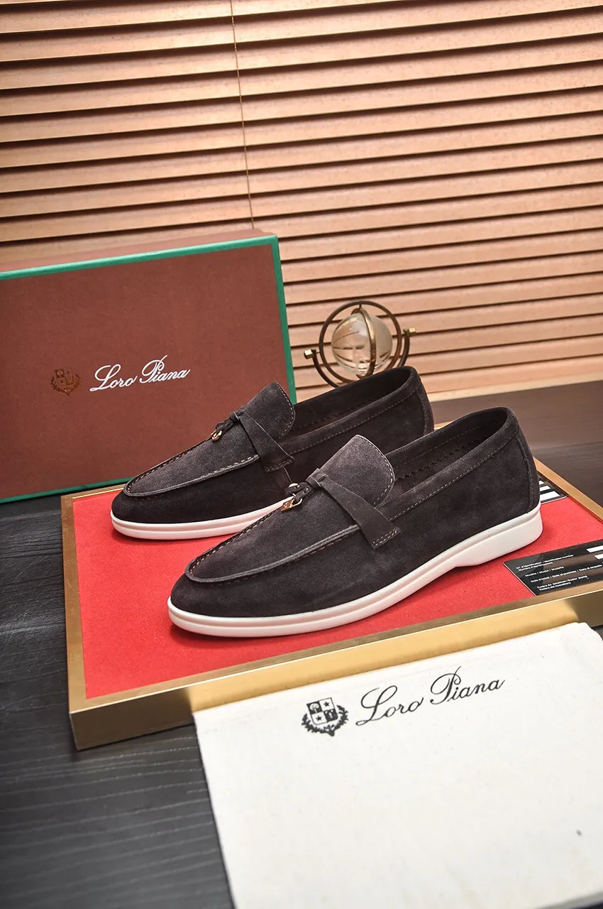 Men's shoes 💰400💶[𝐥𝐨𝐫𝐨 𝐏𝐢𝐚𝐧𝐚] [Couple model] High-end quality, affordable price, LP classic loafers, Italian treasure brand, the only brand that can match Hermès! Only after wearing it do we know that we can’t live up to our feet. Women’s code: 35-40 (customized sizes 34, 41, 42 are non-returnable) Men’s code: 38-44 (customized 45, 46, 47, 48 are non-refundable) Fabric: Customized imported cashmere Lining: Customized imported fetal cowhide Foot: Imported benzene-dyed calfskin Outsole: Exclusive original glass rubber outsole